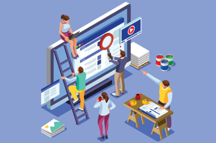 Isometric people images seo illustrations