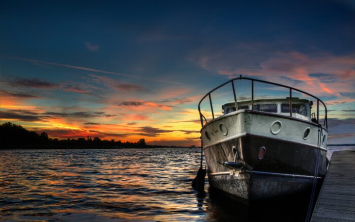 sunset boat