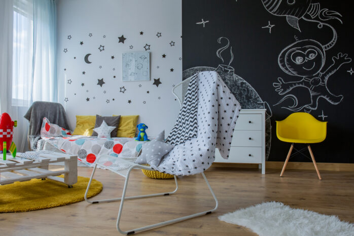 Spacious,Child,Room,In,Contemporary,Style,With,Simple,Furniture,And
