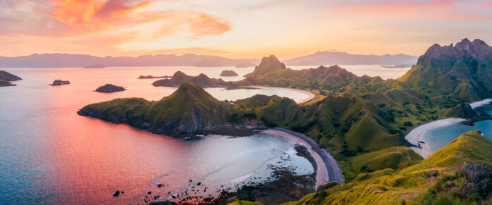 Komodo Island at sunset